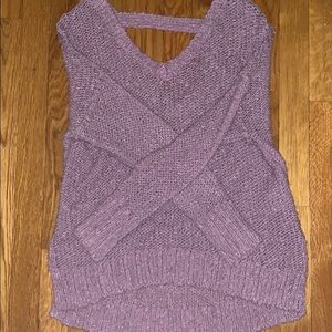 purple oversized sweater